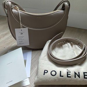 📍<SOLD> NWT Polène Numero Dix / Nº10, Monochrome Taupe Textured Leather